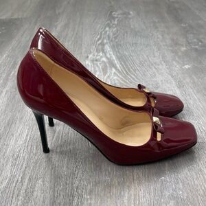Kate Spade Deep Red Patent Leather Pumps Size 8